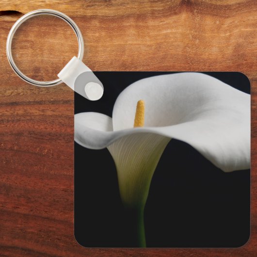 Bloemen | White Calla Lily Sleutelhanger (Voorkant)