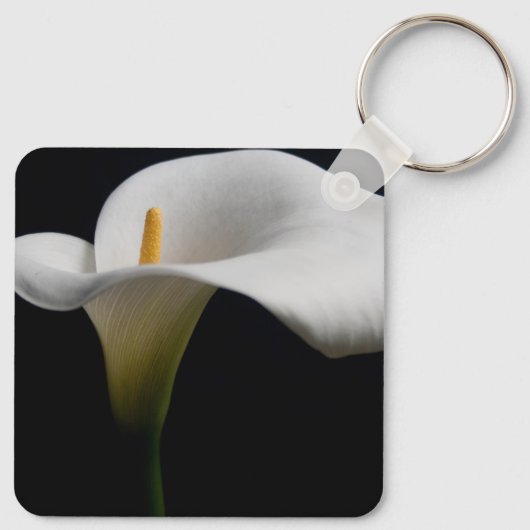 Bloemen | White Calla Lily Sleutelhanger (Achterkant)