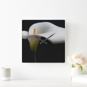 Bloemen | White Calla Lily Vierkante Klok (Huis)