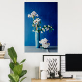 Bloemen | White Iris in Vase Poster (Thuiskantoor)