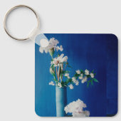 Bloemen | White Iris in Vase Sleutelhanger (Voorkant)