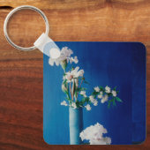 Bloemen | White Iris in Vase Sleutelhanger (Voorkant)