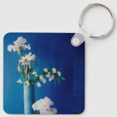 Bloemen | White Iris in Vase Sleutelhanger (Achterkant)