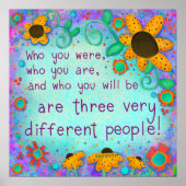 Bloemen Wie je bent Quote Inspirivity Poster (Voorkant)