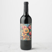  bloemen wijn etiket (Voorkant)