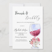 Bloemen Wijn Glas Brunch & Bubble Kaart (Voorkant)