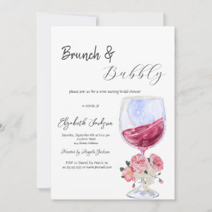 Bloemen Wijn Glas Brunch & Bubble Kaart