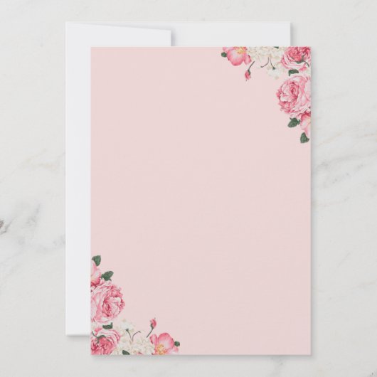 Bloemen Wijnglas Moederdag Brunch Kaart (Achterkant)