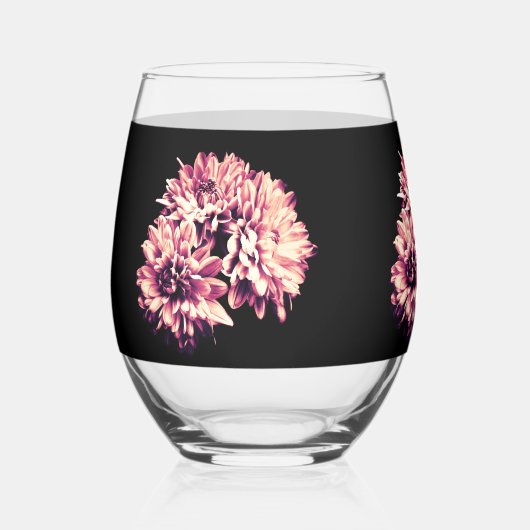 Bloemen Wijnglas Zonder Voet (Voorkant)