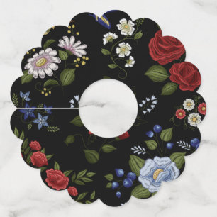 Bloemen Wijnglaslabel