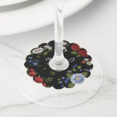 Bloemen Wijnglaslabel (Dichtbij)