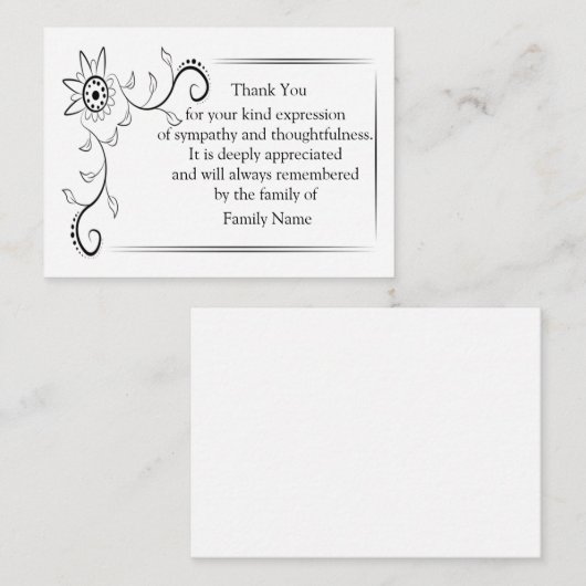 Bloemen Wijnstokken Dank u kaarten Notitiekaartje (Voorkant / Achterkant)