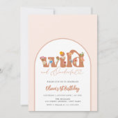 Bloemen Wild & Onederful Meisje 1e Verjaardag Kaart (Voorkant)