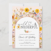 Bloemen Wild & Onederful Meisje 1e Verjaardag Kaart (Voorkant)