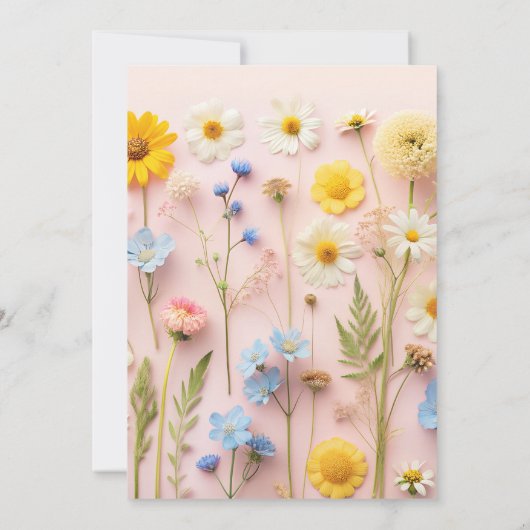 Bloemen Wild & Onederful Meisje 1e Verjaardag Kaart (Achterkant)