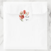 Bloemen wild papaver personaliseren ronde sticker (Tas)