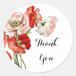 Bloemen wild papaver personaliseren ronde sticker