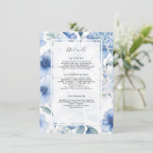 Bloemen Wildbloem Elegant Zomer Blauw Wit Detail Informatiekaartje (Staand voorkant)