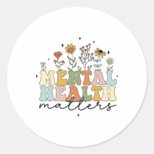 Bloemen Wildbloem Geestelijke gezondheidsproblemen Ronde Sticker