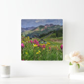 Bloemen | Wildbloemen Durango, Colorado Vierkante Klok (Huis)