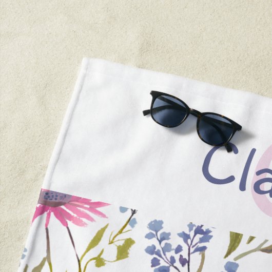  Bloemen Wildbloemen Patroon Monogram Strandlaken (In situ)