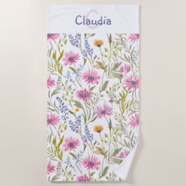 Bloemen Wildbloemen Patroon Monogram Strandlaken