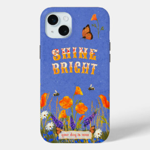 Bloemen Wildbloemen Poppies Vlinders Inspiratie iPhone 15 Mini Hoesje