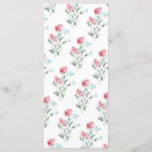 Bloemen Wildbloemen rustiek bruiloft diner menu (Achterkant)