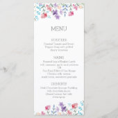 Bloemen Wildbloemen rustiek bruiloft diner menu (Voorkant)