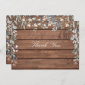 Bloemen Wildbloemen Rustiek hout Bedankkaart (Voorkant / Achterkant)