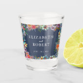 Bloemen Wildbloemen Waterverf bruiloft gunst Shot Glas (Voorkant)