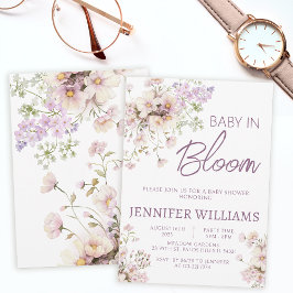 Bloemen wilde bloem baby in bloei meisje baby show kaart