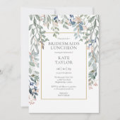 Bloemen Wilde Bloemen Bruidsmeisjes Lunch Kaart (Voorkant)