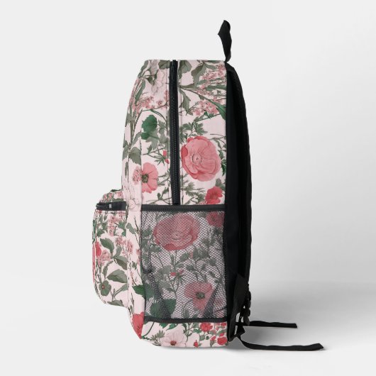  bloemen, wilde bloemen en papavers bedrukte rugzak (Rechts)