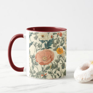  bloemen, wilde bloemen en papavers mok