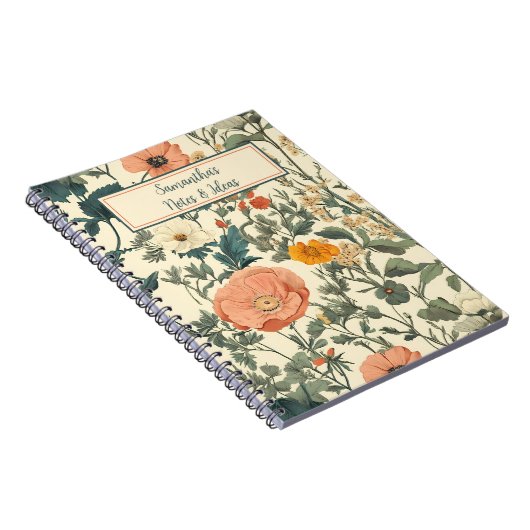  bloemen, wilde bloemen en papavers notitieboek (Rechterzijde)