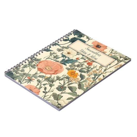  bloemen, wilde bloemen en papavers notitieboek (Linkerzijde)