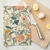 bloemen, wilde bloemen en papavers theedoek (Quarter Fold)