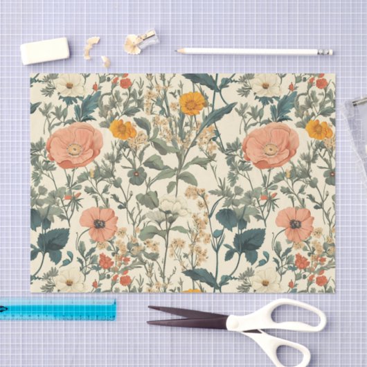  bloemen, wilde bloemen en papavers tissuepapier (Craft)