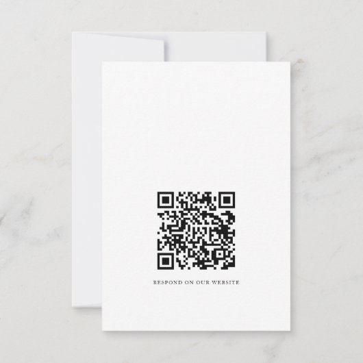 Bloemen Wildflower Blauw en Wit QR code Bruiloft RSVP Kaartje (Achterkant)