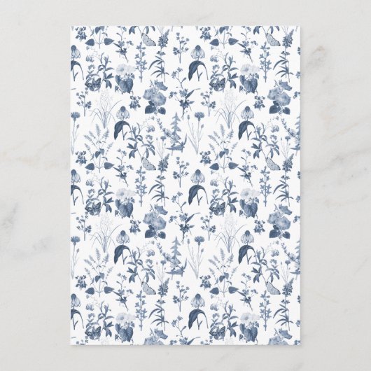 Bloemen Wildflower Blauw Wit Lente Details Informatiekaartje (Achterkant)