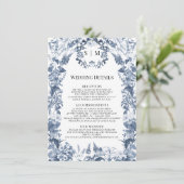 Bloemen Wildflower Blauw Wit Lente Details Informatiekaartje (Staand voorkant)