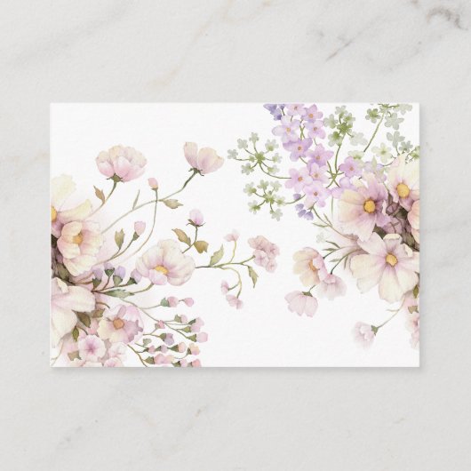 Bloemen wildflower boek voor baby meisje douche informatiekaartje (Achterkant)