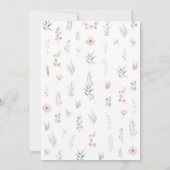 Bloemen Wildflower Eerste Communie Uitnodiging (Achterkant)