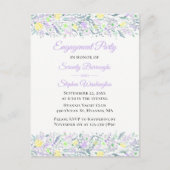 Bloemen Wildflower Geel Paars Bloemen Verloving Uitnodiging Briefkaart (Voorkant)