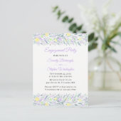 Bloemen Wildflower Geel Paars Bloemen Verloving Uitnodiging Briefkaart (Staand voorkant)
