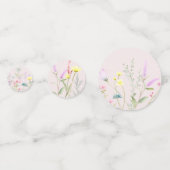 Bloemen Wildflower Meisje Baby shower Uitnodiging Confetti (Achterkanten)