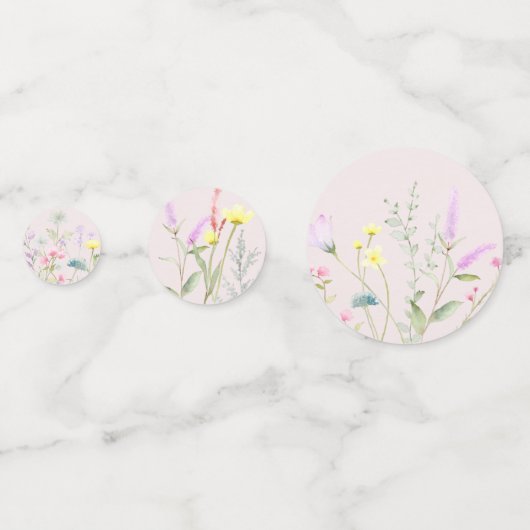 Bloemen Wildflower Meisje Baby shower Uitnodiging Confetti (Achterkanten)