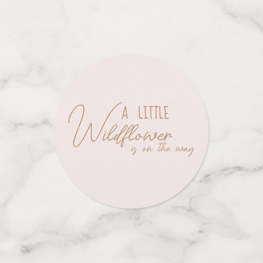 Bloemen Wildflower Meisje Baby shower Uitnodiging Confetti (Kleine voorkant)