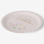 Bloemen Wildflower Meisje Baby shower Uitnodiging Papieren Bordje (Gekanteld)